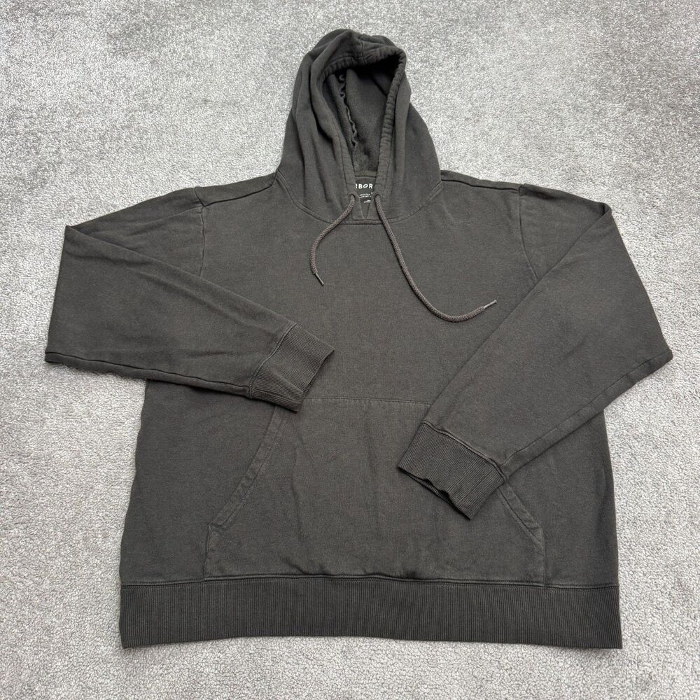 Arbor Bamboo Organic Cotton Hoodie Pullover Sweatshirt Mens Medium Charcoal Gray